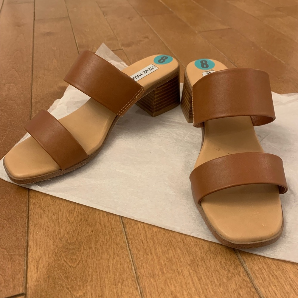 Steve Madden Brown Block Heel Sandals